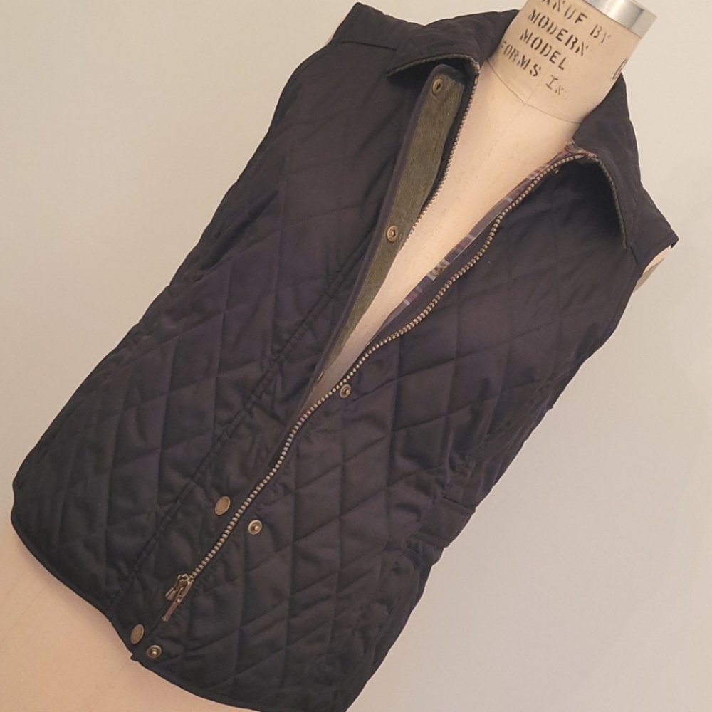 Black quilted vest